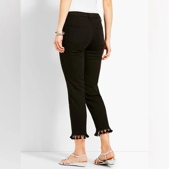 Talbots TASSEL HEM DENIM STRAIGHT CROP
- BLACK 16 - Picture 3 of 8
